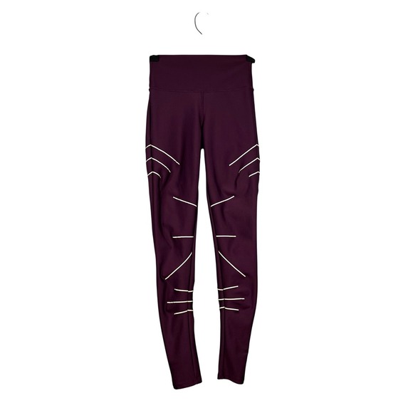 ALO YOGA High-Waist Sequence Leggings, Dark Plum, Size XS - Picture 2 of 6